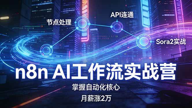 (17458期)n8n AI工作流实战营,节点处理+API连通+Sora2实战,掌握自动化核心月薪涨2万 (17458期)n8n AI工作流实战营,节点处理+API连通+Sora2实战,掌握自动化核心月薪涨2万