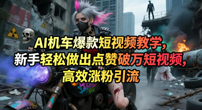 AI机车爆款短视频教学,新手轻松做出点赞破万短视频,高效涨粉引流 AI机车爆款短视频教学,新手轻松做出点赞破万短视频,高效涨粉引流