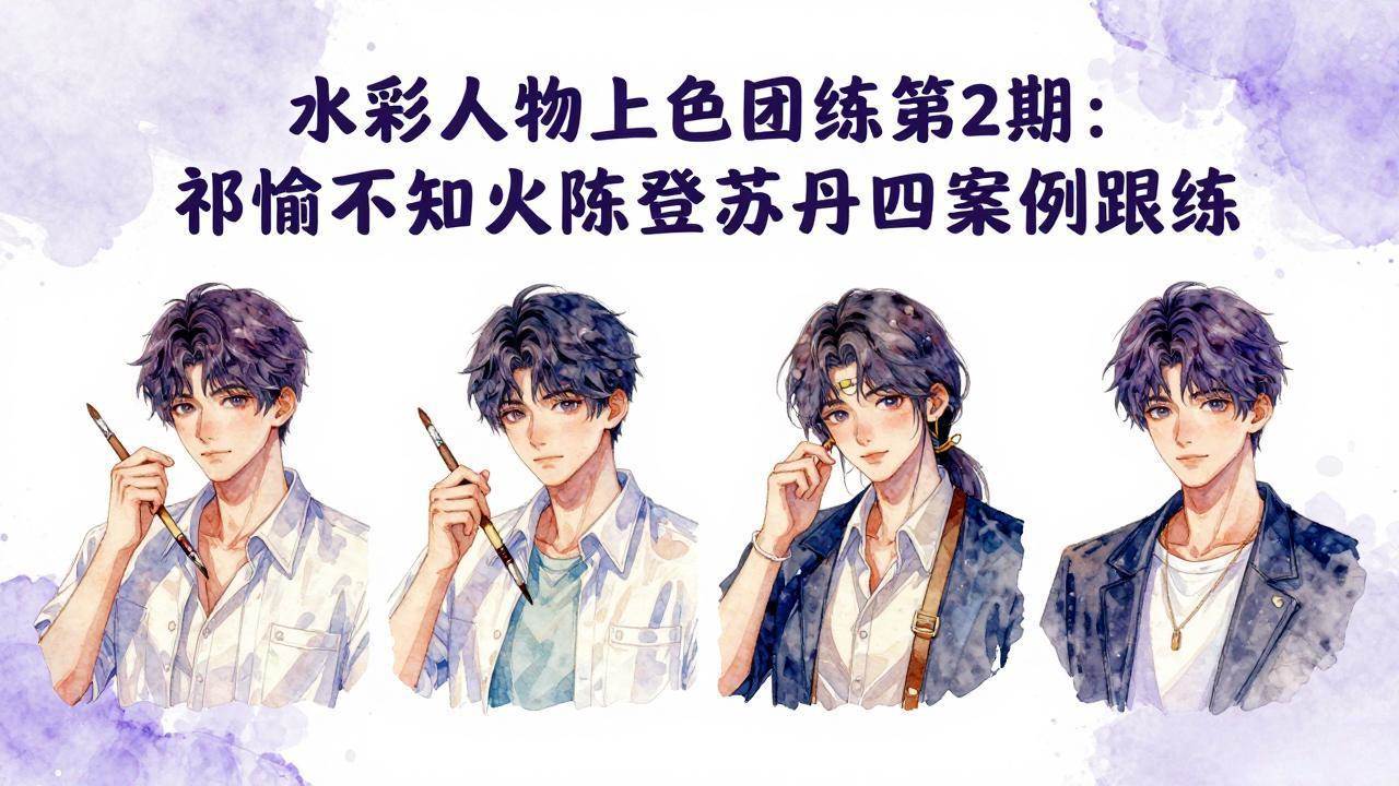 (17954期)水彩人物上色团练第2期:祁煜不知火陈登苏丹四案例跟练,手把手提升绘画能力 (17954期)水彩人物上色团练第2期:祁煜不知火陈登苏丹四案例跟练,手把手提升绘画能力