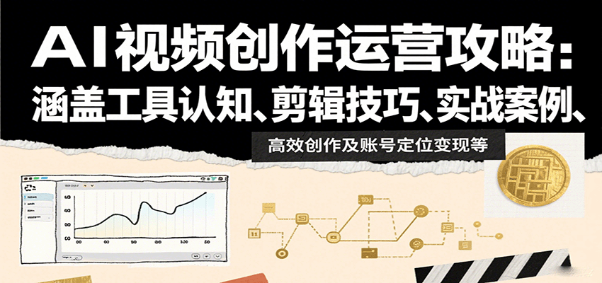 AI视频创作运营攻略：涵盖工具认知、剪辑技巧、实战案例、高效创作及账号定位变现等-知知学社