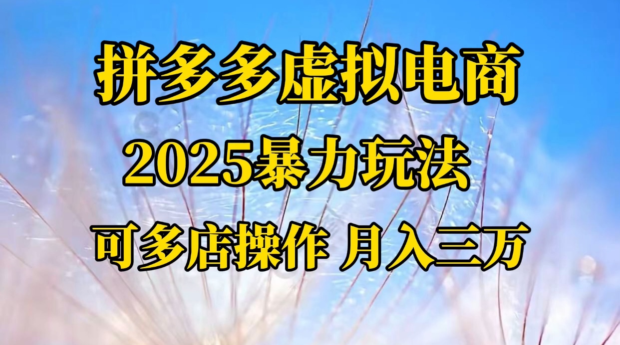 拼多多虚拟电商，不囤货不垫资的虚拟电商-知知学社