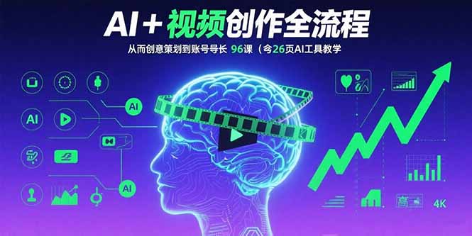 AI+短视频创作全流程：从创意策划到账号增长，96节课(含26项AI工具教学)-知知学社