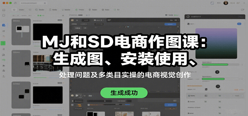 MJ和SD电商作图课：生成图、安装使用、处理问题及多类目实操的电商视觉创作-知知学社