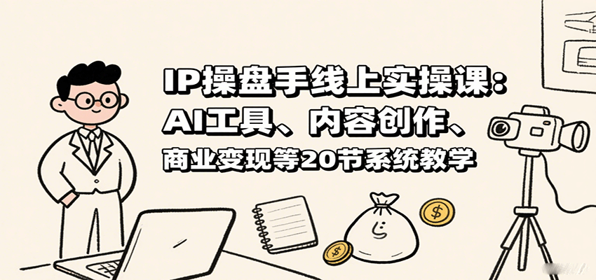 IP操盘手线上实操课：AI工具、内容创作、商业变现等20节系统教学-知知学社