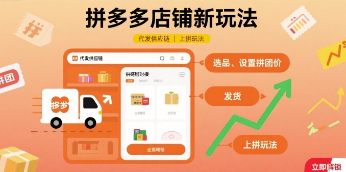 拼多多店铺新玩法，代发供应链上拼玩法-知知学社