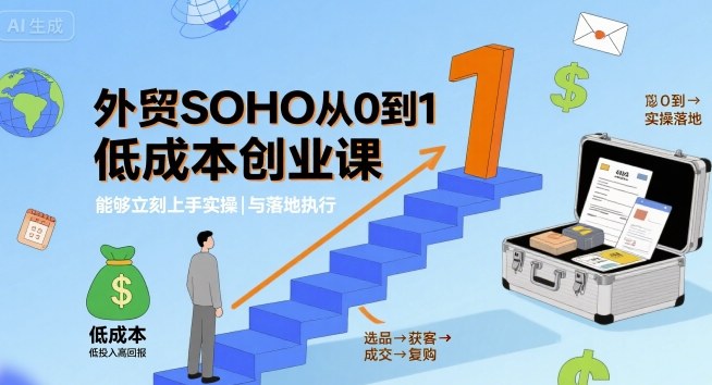 外贸SOHO从0到1低成本创业课，能够立刻上手实操与落地执行-知知学社