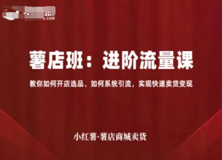 小红书薯店商城卖货，进阶流量课，教你如何开店选品、如何系统引流，实现快速卖货变现-知知学社