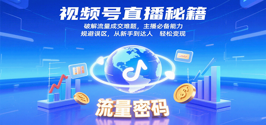 视频号直播秘籍，破解流量成交难题，主播必备能力，规避误区，从新手到达人轻松变现-知知学社
