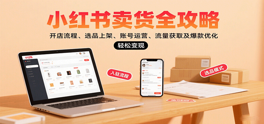 小红书卖货全攻略：开店流程、选品上架、账号运营、流量获取及爆款优化，轻松变现-知知学社
