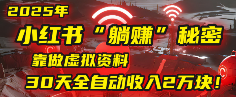 2025小红书虚拟项目，靠做虚拟资料30天全自动收入2万块-知知学社