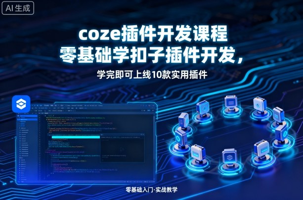coze插件开发课程，零基础学扣子插件开发，学完即可上线10款实用插件-知知学社
