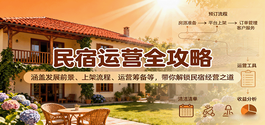 民宿运营全攻略：涵盖发展前景、上架流程、运营筹备等，带你解锁民宿经营之道-知知学社