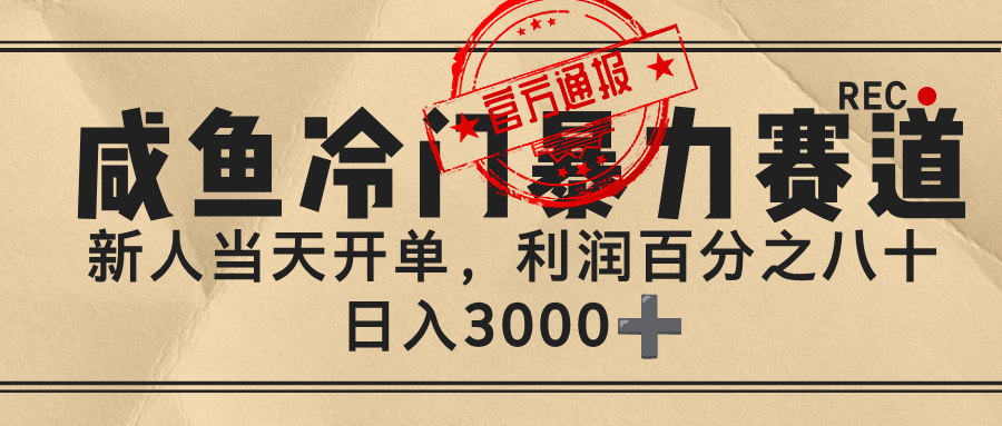 闲鱼，冷门爆栗赛道，一单 80%利润，新人轻松日入 3000+-知知学社