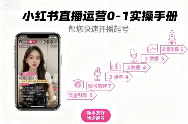 小红书直播运营0-1实操手册，帮您快速开播起号-知知学社