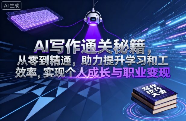 AI写作通关秘籍，从零到精通，助力提升学习和工作效率，实现个人成长与职业变现-知知学社