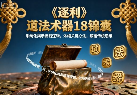 《逐利》道法术器18锦囊，系统化揭示搞钱逻辑，浓缩关键心法，颠覆传统思维-知知学社