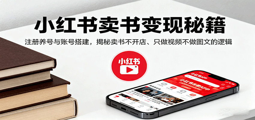 小红书卖书变现秘籍,注册养号与账号搭建,揭秘卖书不开店、只做视频不做图文的逻辑 小红书卖书变现秘籍,注册养号与账号搭建,揭秘卖书不开店、只做视频不做图文的逻辑