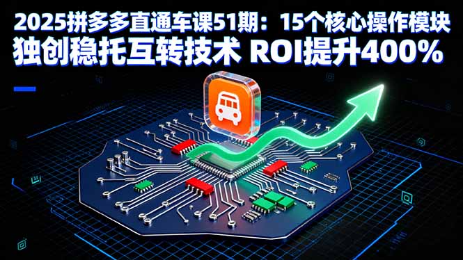 2025拼多多直通车课51期：15个核心操作模块 独创稳托互转技术 ROI提升400%-知知学社