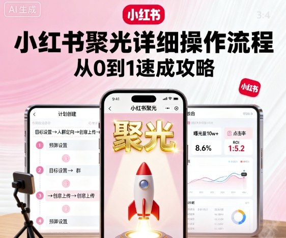 小红书聚光详细操作流程,小红书聚光从0到1速成攻略-知知学社