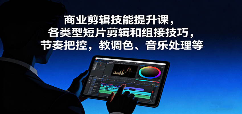 商业剪辑技能提升课,各类型短片剪辑和组接技巧,节奏把控,教调色、音乐处理等-知知学社
