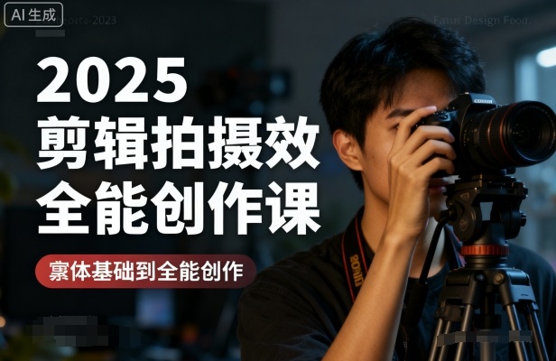 2025剪辑拍摄特效全能创作课,零基础到全能创作-知知学社