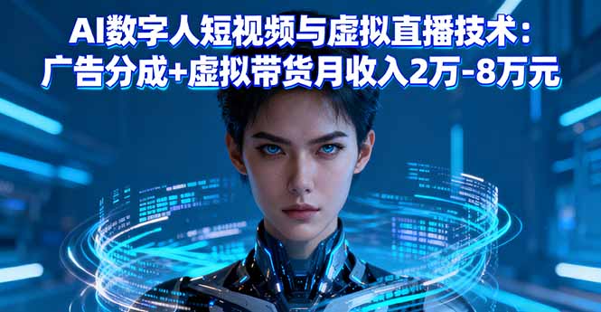 AI数字人短视频与虚拟直播技术:广告分成+虚拟带货月收入2万-8万R-知知学社