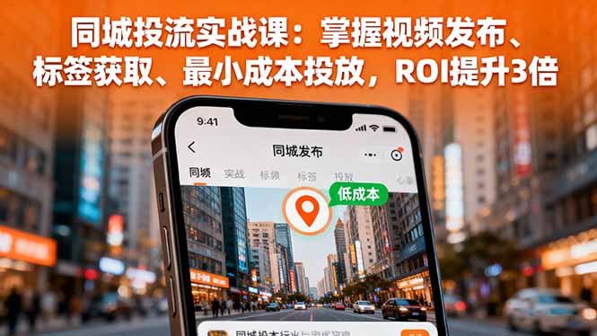 同城投流实战课:掌握视频发布、标签获取、最小成本投放,ROI提升3倍-知知学社
