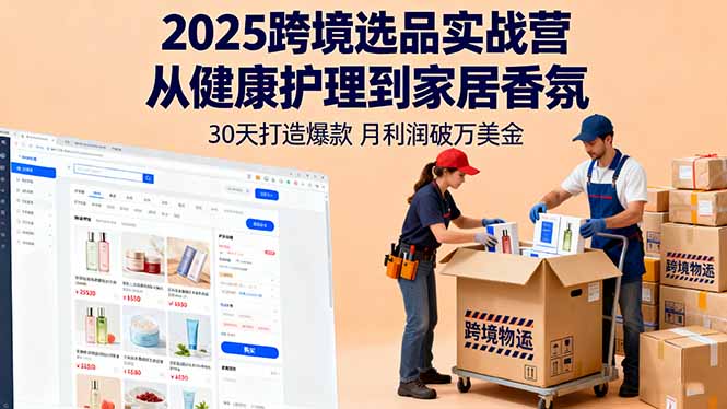 2025跨境选品实战营:从健康护理到家居香氛,30天打造爆款,月利润破万美金-知知学社