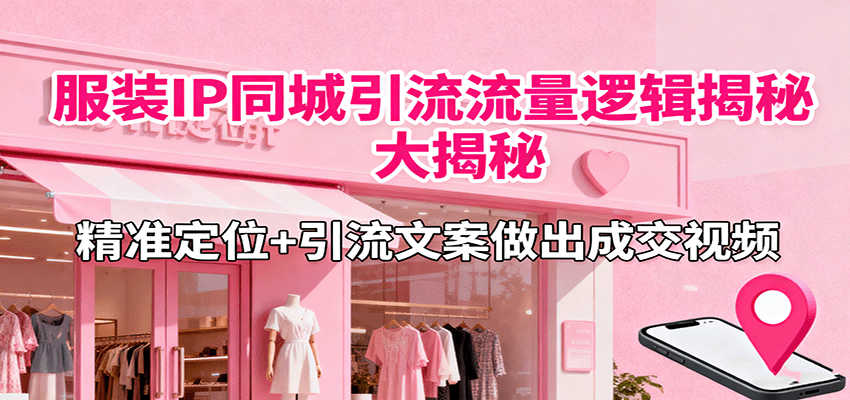 服装IP同城引流流量逻辑大揭秘,精准定位+引流文案做出成交视频-知知学社
