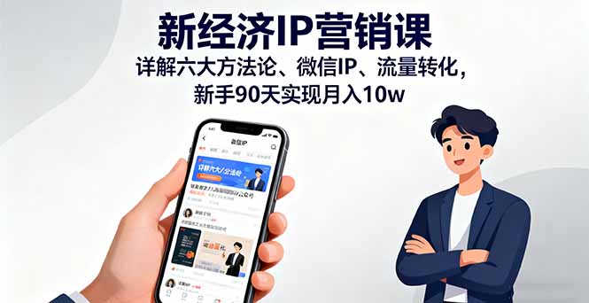 新经济IP营销课:详解六大方法论、微信IP、流量转化,新手90天实现月入10w-知知学社