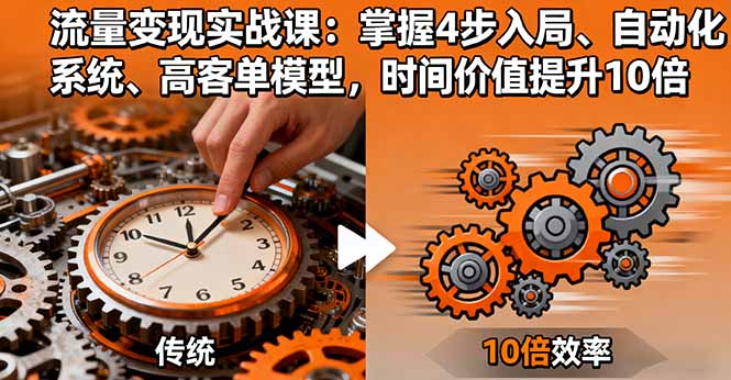 流量变现实战课:掌握4步入局、自动化系统、高客单模型,时间价值提升10倍-知知学社