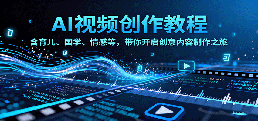 AI视频创富课,含育儿、国学、情感等,带你开启创意内容制作之旅-知知学社