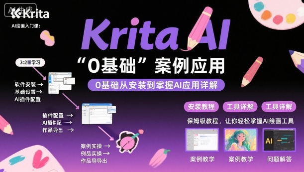 Krita AI绘画入门课,0基础从安装到案例应用krita AI使用详解-知知学社