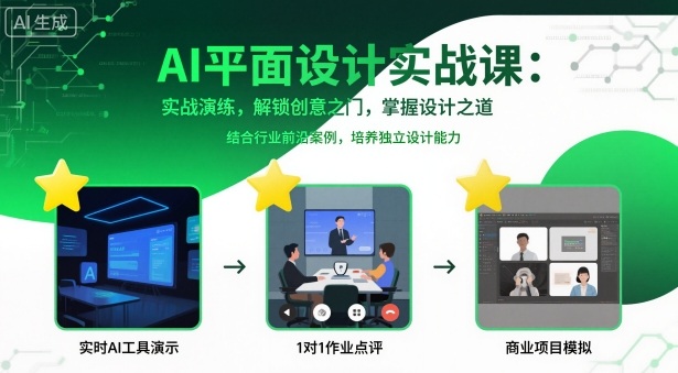 AI平面设计实战课,实战演练,解锁创意之门,掌握设计之道-知知学社