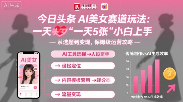 今日头条AI美女赛道玩法,一天轻松5张,小白轻松上手-知知学社