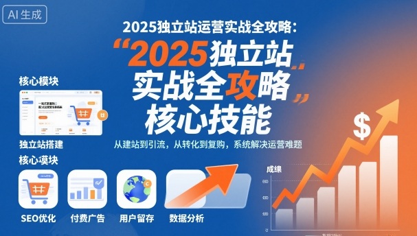 2025独立站运营实战全攻略,一站式掌握独立站运营核心技能-知知学社