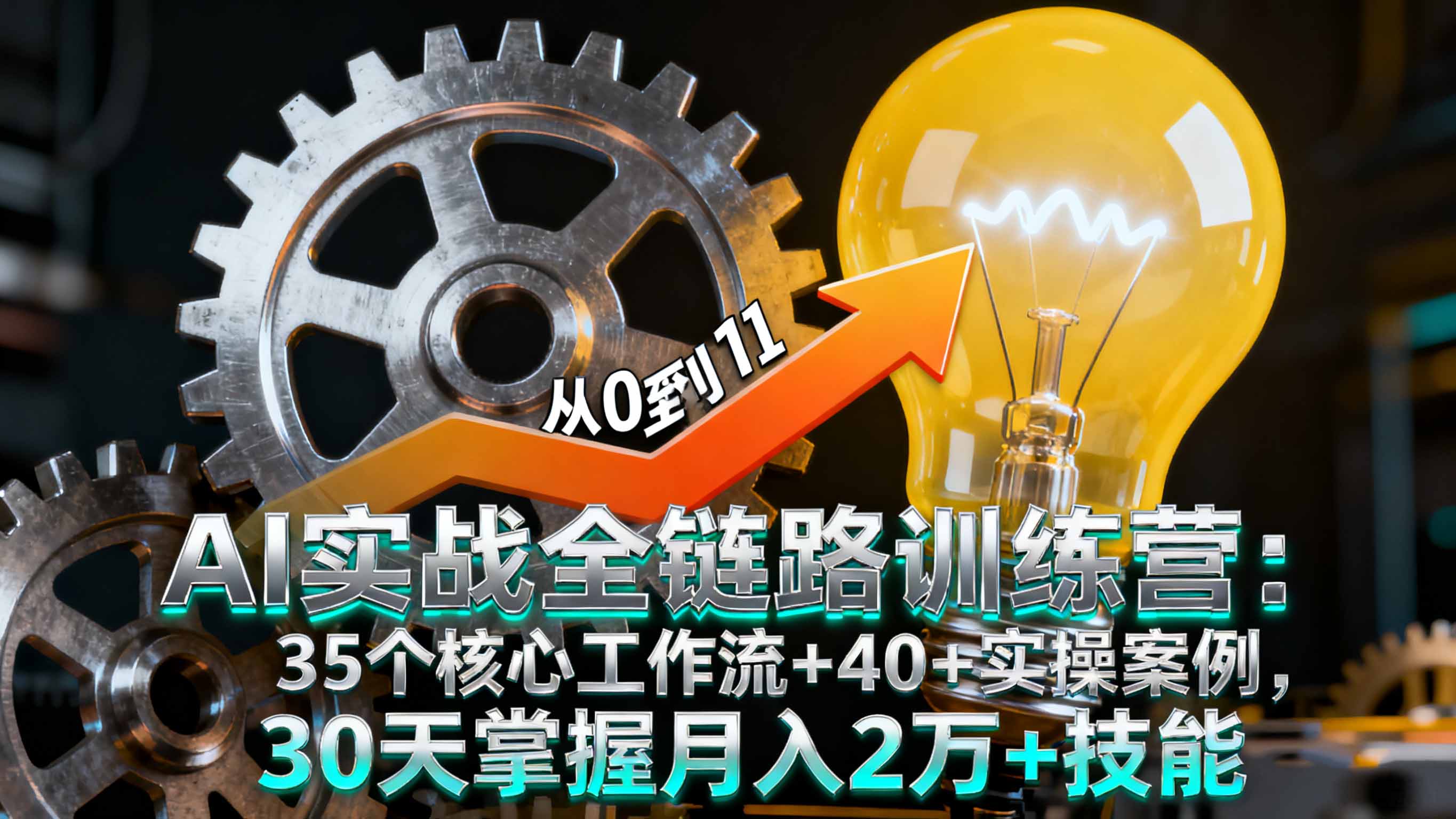 AI实战全链路训练营:35个核心工作流+40+实操案例,30天掌握月入2万+技能-知知学社