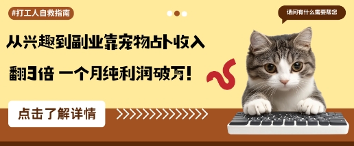 从兴趣到副业靠宠物占卜收入翻3倍一个月纯利润破W-知知学社