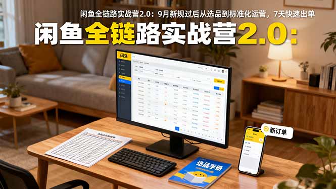 闲鱼全链路实战营2.0:9月新规过后从选品到标准化运营,7天快速出单-知知学社