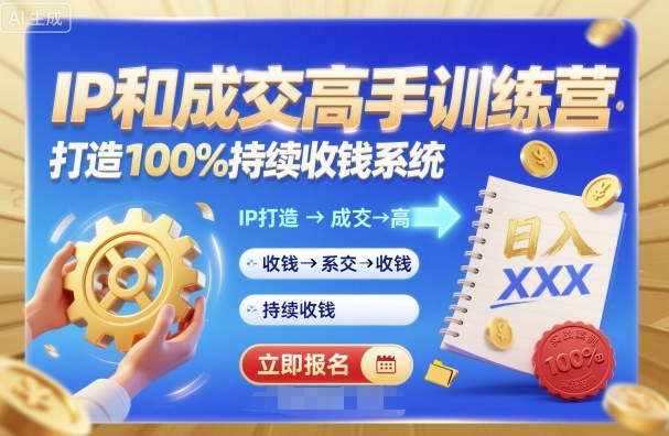 带你成为IP和成交高手的训练营,打造100%持续收钱系统-知知学社