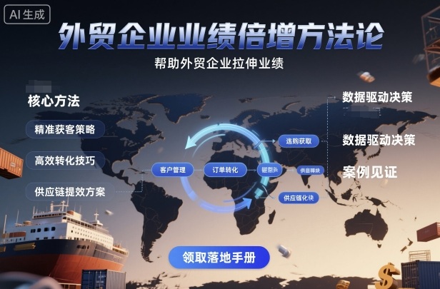外贸企业业绩倍增方法论,帮助外贸企业拉伸业绩-知知学社