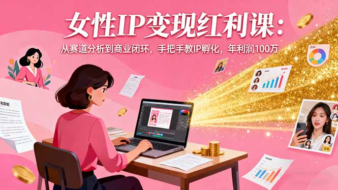 女性IP变现红利课:从赛道分析到商业闭环,手把手教IP孵化,年利润100万-知知学社