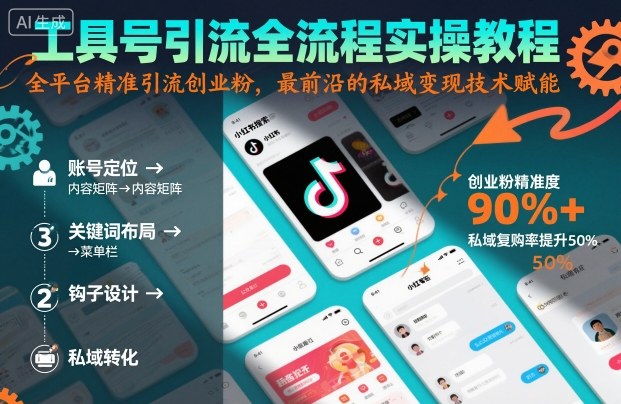 工具号引流全流程保姆级实操教程,全平台精准引流创业粉,最前沿的私域变现技术赋能-知知学社