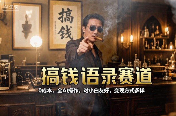 搞钱语录赛道,0成本,全AI操作,对小白友好,变现方式多样-知知学社