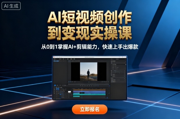 AI短视频创作到变现实操课,从0到1掌握AI+剪辑能力,快速上手出爆款(更新10月)-知知学社