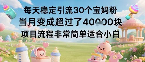 每天稳定引流30个宝妈粉当月变成超过了1W+项目流程非常简单适合小白-知知学社