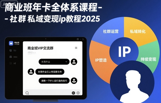 商业班年卡全体系课程-社群私域变现ip教程2025-知知学社