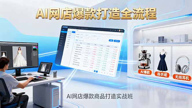 AI网店爆款商品打造实战班:AI技术实现商品图智能处理,快速搭建AI网店 – 知知学社-知知学社
