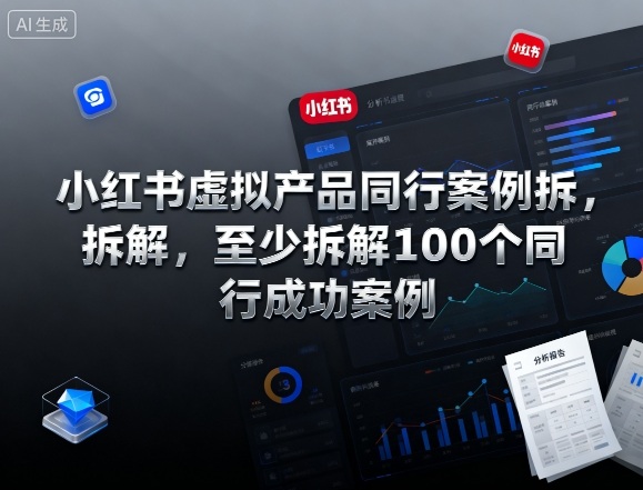 小红书虚拟产品同行案例拆解,至少拆解100个同行成功案例 – 知知学社-知知学社