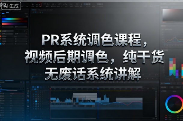 PR系统调色课程,视频后期调色,纯干货无废话系统讲解 – 知知学社-知知学社